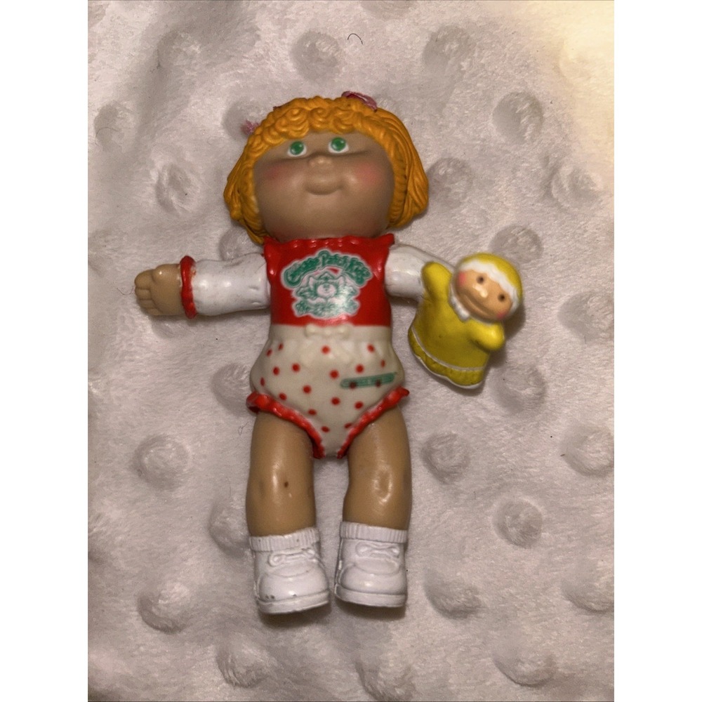 Cabbage Patch Kids Mini Figure PVC Vintage  1984 Blonde Hair‎ Jumper